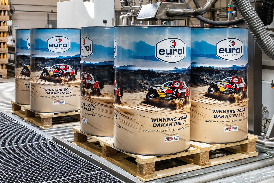 Eurol celebrates Dakar title with limited edition oil barrel